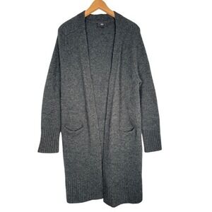 Mossimo Womens Gray Wool Blend Long‎ Sleeve Open Front Knit Cardigan Sweater XS
